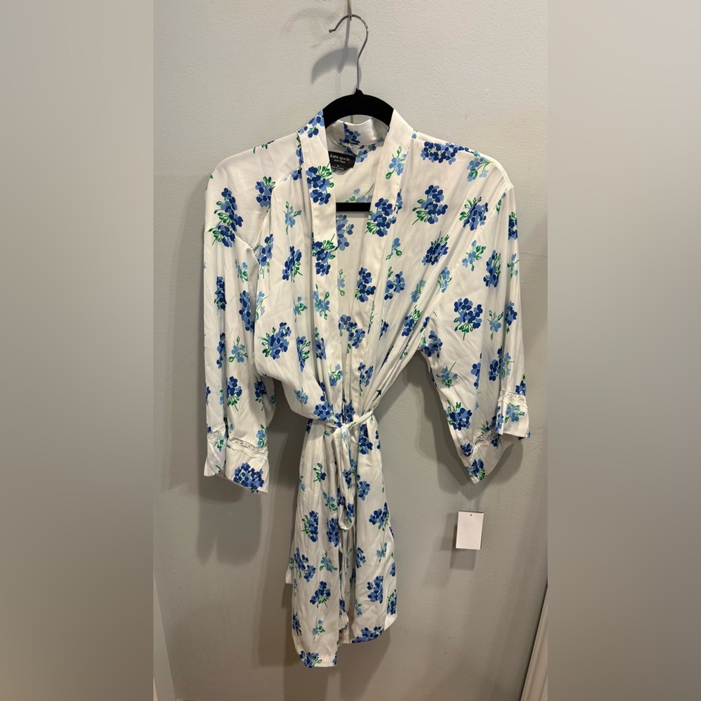 Kate Spade Blue and Green Floral Wrap